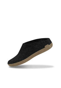 Glerups: The Leather Slip On - Charcoal