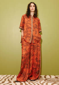 Alemais: Monkey Dance Silk Palazzo Pant - Rust