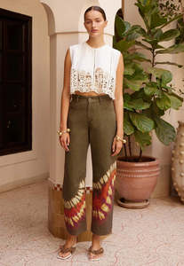 Alemais: Marilyn Denim Mid Rise Jean - Khaki