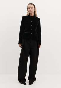 Bardot Blazer - Black Velvet