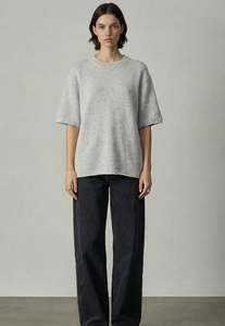 Aleger Cashmere: 490 Cashmere Blend Super Big T - Polar Grey