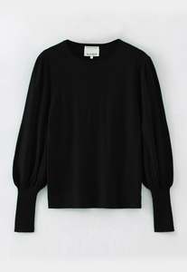 Aleger Cashmere: 071 Always Bell Sleeve - Black
