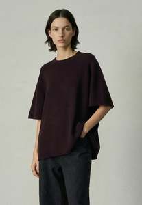 490 Cashmere Blend Super Big T - Merlot