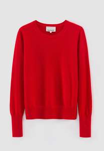 Aleger Cashmere: 407 Cashmere Classic Crew - Poppy