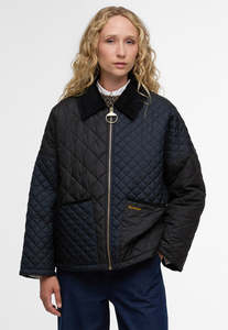 Jackets Blazers: Danby Quilted Jacket - Dark Navy/Black/Dress Tartan
