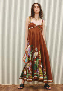 Alemais: Alfie Twist Sundress - Chocolate