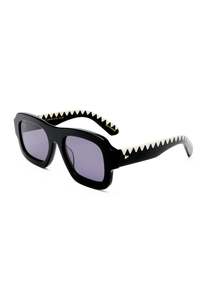 Karen Walker Eyewear: Moonside Sunglasses - Black Zigzag