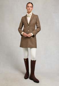 Highgrove Coat - Large Scale Brown Herringbone