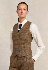 Holland Cooper: Kensington Waistcoat - Abbot Check Tweed