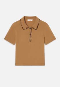 The Leather Stitch Polo - Camel