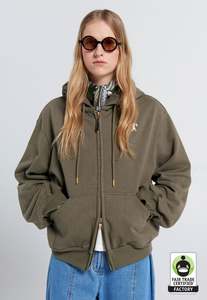 Runaway Girl Cropped Oversized Hoodie - Hunter Green