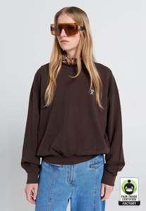 Runaway Girl Organic Cotton Crewneck Sweatshirt - Chocolate Brown