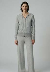 496 Cashmere Blend Weekend Hoody - Polar Grey