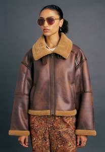 Cropped Aviator Jacket - Brown/Chestnut