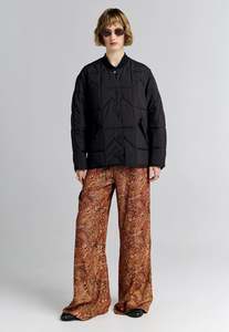 Quilted Monogram Jacket - Black/Brown