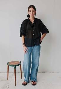Everyday Blouse - Black Cotton Voile