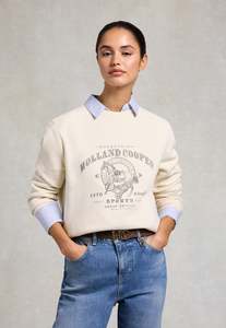Holland Cooper: Appaloosa Crew Neck Sweat - Ecru
