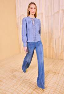 Ulla Johnson: Kady Long Sleeve Blouse - Chambray