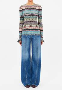 Maci Long Sleeve Knit Pullover - Azurite