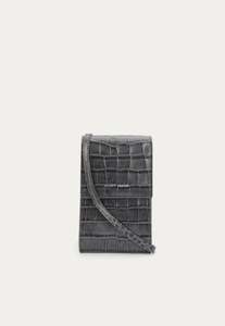 Bags: Poucheroo Leather Strap - Flint Croc
