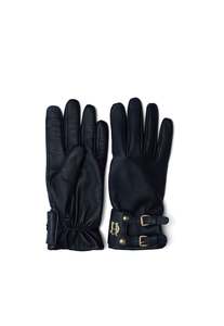 Monogram Leather Gloves - Ink Navy