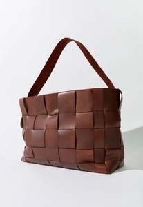 Woven Large Tote - Chestnut
