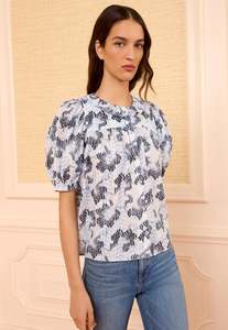 Amaria SS Cotton Top - Ciel