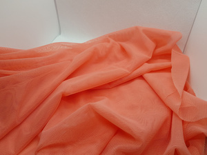 Plain colours: Coral Sheer Stretch Mesh