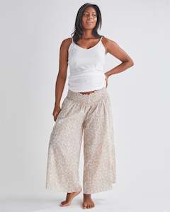 Debby Maternity Sheer Cotton Pants + White Cami Sleep Set