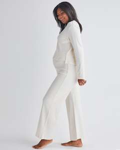 Anna 2-piece Maternity Winter Lounge Wear Set in Cream White