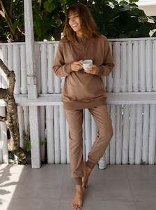 Calla Maternity Tracksuit Set in Iced Latte