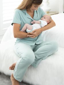 Outfits: Maternity and Nursing pyjama set in Sage