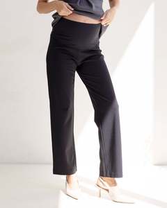 Spring Work Wear Collection: Steph Maternity Mid Waist Stretch Work Pants - Black