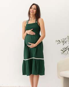 Xmas Collection: Meliza Maternity Party Dress in Emerald