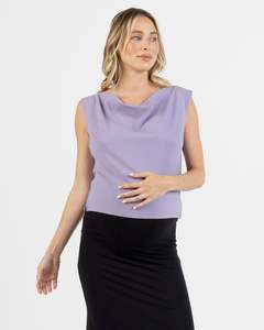 Back To Work: Anna Elegant Maternity Sleeveless Top in Purple