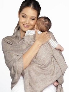 Maternity Petite Size: Versatile Shawl/Nursing Cover - White