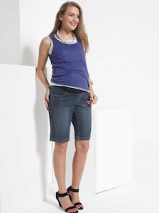 Maternity Shorts Sale: Maternity Denim Jean Shorts - Stone Wash