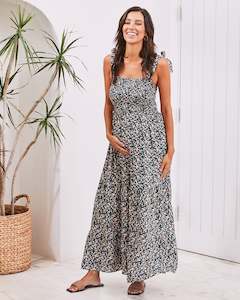 Sold Out: Maternity Maxi Lilliana Dress in Navy Floral