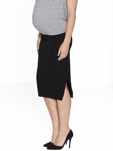 Maternity High Waist Stretchy Pencil Skirt - Black