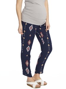 Maternity Tie Waist Drawstring Pants - Navy Print