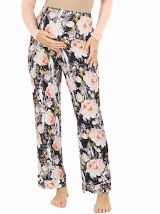 Sold Out: Relax-leg Maternity  pants - Pink Floral