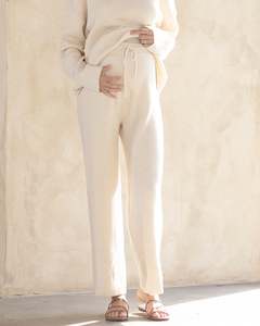 Angel Maternity Brand: Cecil Maternity Knitted Pants in Cream