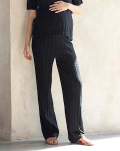 Sherry Wide Rib Maternity Lounge Pant in Black
