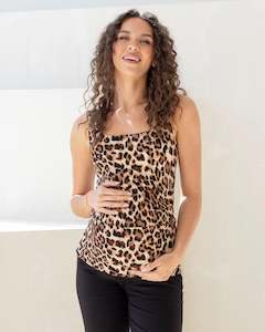 Angel Maternity Brand: Maternity Soft Tank in Leopard Print