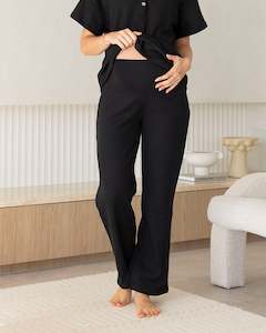 Ellen Maternity Cotton Blend Lounge Pants in Black