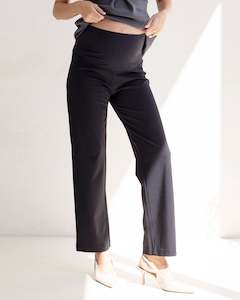 Steph Maternity Mid Waist Stretch Work Pants - Black