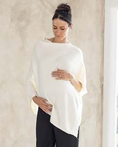 Winter White Maternity Nursing Poncho