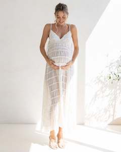 Chloé Sheer Maternity Photoshoot Dress in White