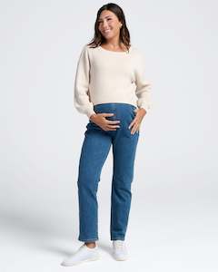 Over the Bump Relaxed Maternity Denim Jeans