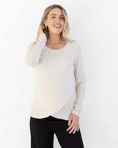 Annie Maternity/ Nursing Soft Nursing Top In Winter White